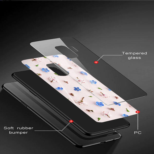 Beautiful Flowers Tempered Glass Phone Case for Samsung Galaxy S9