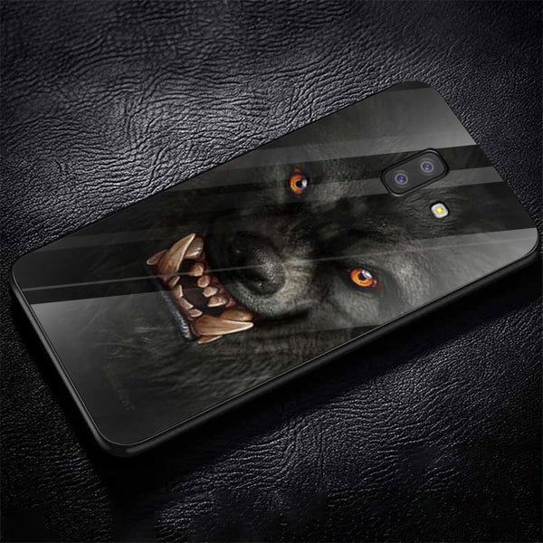 Wolf Eyes Tempered Glass Phone Case for Samsung Galaxy J6 Plus