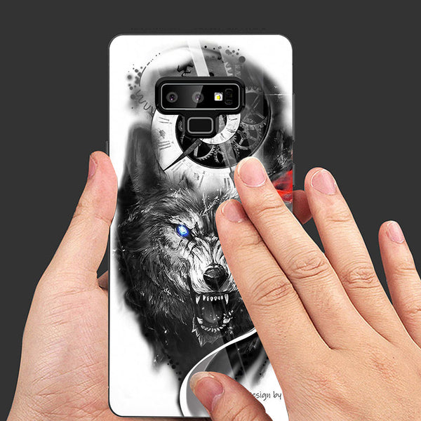 Wolf Eyes Tempered Glass Phone Case for Samsung Galaxy Note 9