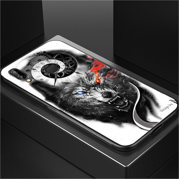 Wolf Eyes Tempered Glass Phone Case for Samsung Galaxy A20