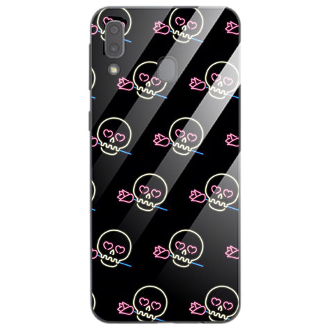 Halloween Skull Tempered Glass Phone Case for Samsung Galaxy A30
