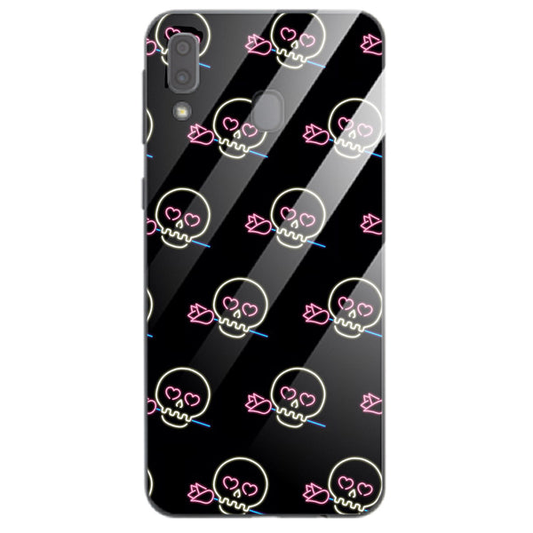Halloween Skull Tempered Glass Phone Case for Samsung Galaxy A20