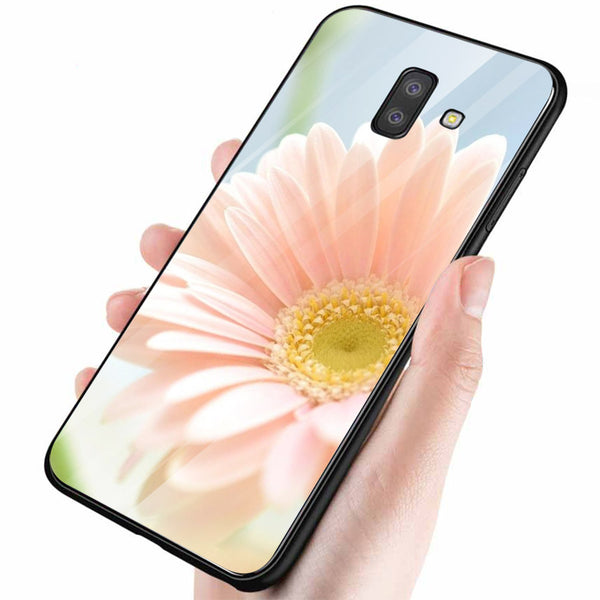 Beautiful Flowers Tempered Glass Phone Case for Samsung Galaxy J6 Plus