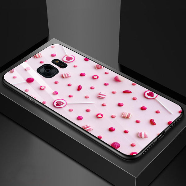 Beautiful Flowers Tempered Glass Phone Case for Samsung Galaxy S7