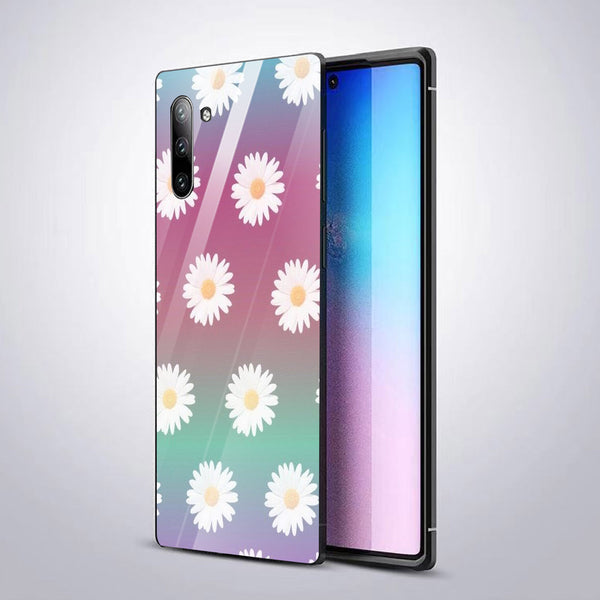 Beautiful Flowers Tempered Glass Phone Case for Samsung Galaxy Note 10