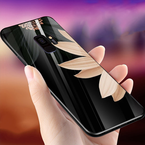 Beautiful Flowers Tempered Glass Phone Case for Samsung Galaxy S9