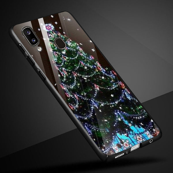 Merry Chrismas Tempered Glass Phone Case for Samsung Galaxy A20