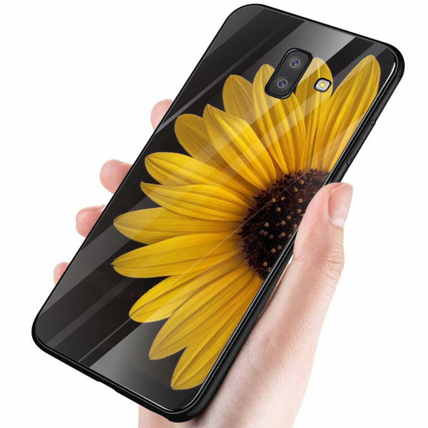 Beautiful Flowers Tempered Glass Phone Case for Samsung Galaxy J6 Plus