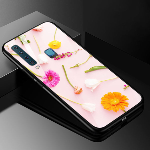 Beautiful Flowers Tempered Glass Phone Case for Samsung Galaxy A9 2018