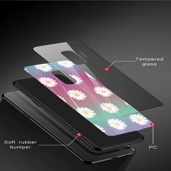 Beautiful Flowers Tempered Glass Phone Case for Samsung Galaxy S9