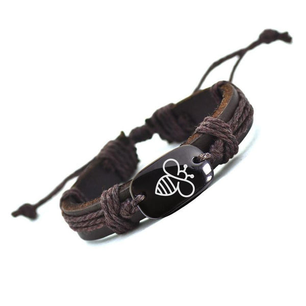 Lovely Bee Leather Bracelet - Just Pay Shipping