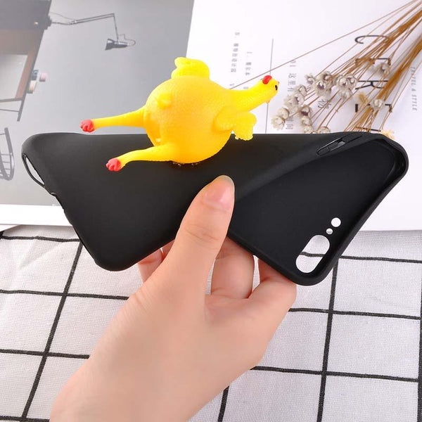 2017 Funny 3D Cartoon Animal Phone Cases For iphone 7 6 6s Plus Case Soft TPU Vent toy Squishy Squeeze Lay egg hen chicken Cover