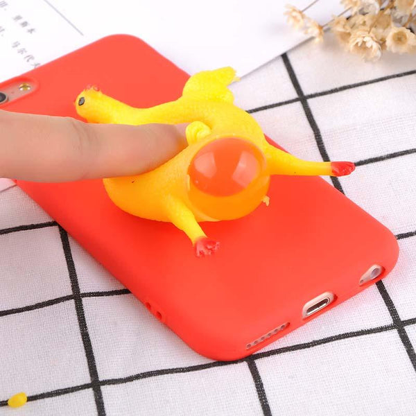 2017 Funny 3D Cartoon Animal Phone Cases For iphone 7 6 6s Plus Case Soft TPU Vent toy Squishy Squeeze Lay egg hen chicken Cover