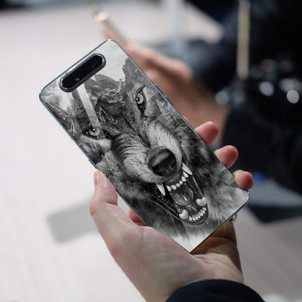 Wolf Eyes Tempered Glass Phone Case for Samsung Galaxy A80