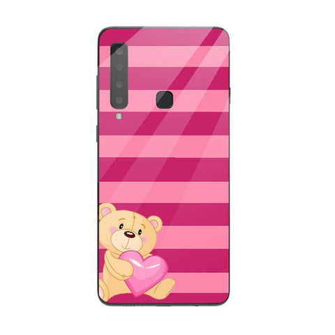 Cute Teddy Bear Tempered Glass Phone Case for Samsung Galaxy A9 2018