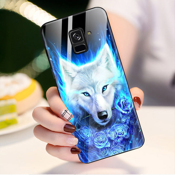 Wolf Eyes Tempered Glass Phone Case for Samsung Galaxy A8 Plus