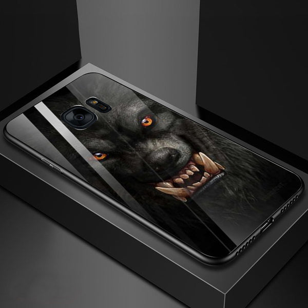 Wolf Eyes Tempered Glass Phone Case for Samsung Galaxy S7