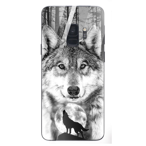 Wolf Eyes Tempered Glass Phone Case for Samsung Galaxy S9