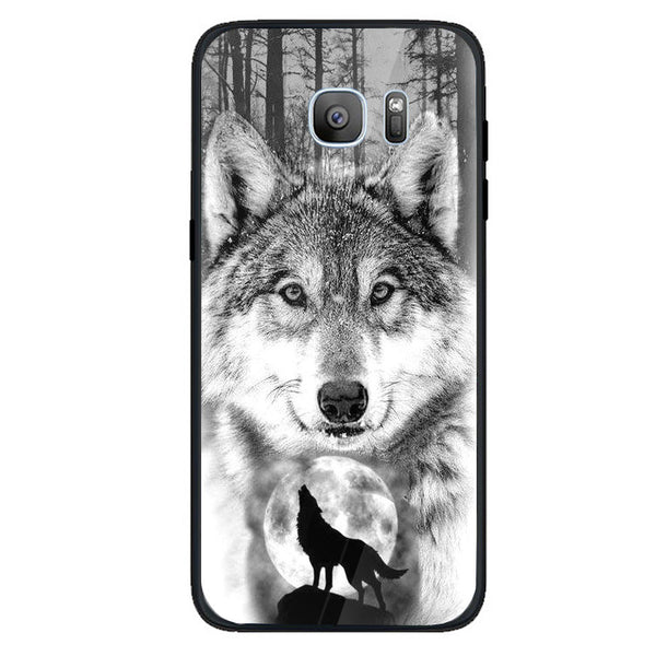 Wolf Eyes Tempered Glass Phone Case for Samsung Galaxy S7