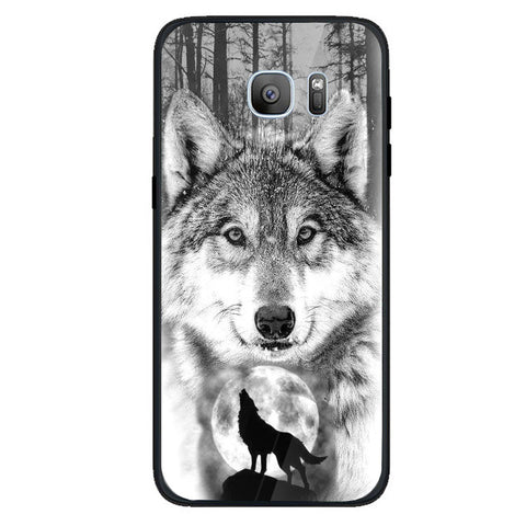 Wolf Eyes Tempered Glass Phone Case for Samsung Galaxy S7