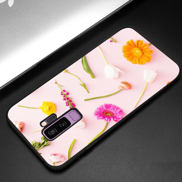 Beautiful Flowers Tempered Glass Phone Case for Samsung Galaxy S9 Plus