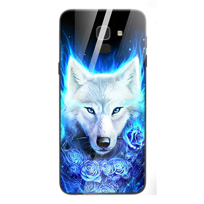 Wolf Eyes Tempered Glass Phone Case for Samsung Galaxy J6 2018