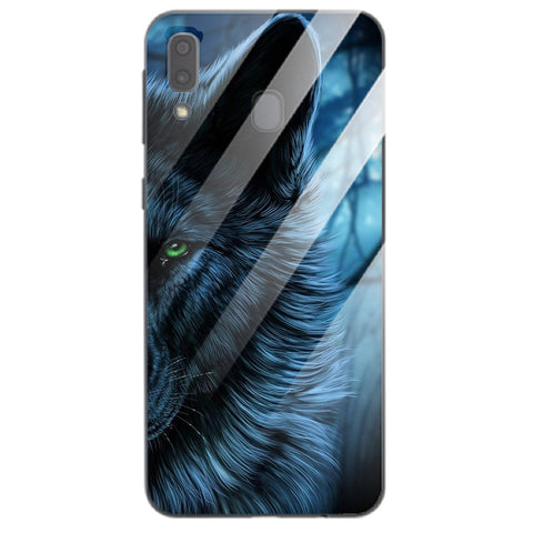 Wolf Eyes Tempered Glass Phone Case for Samsung Galaxy A40
