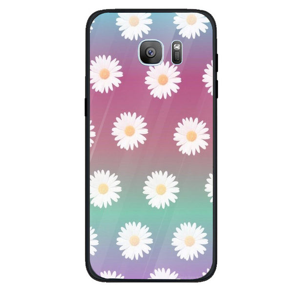 Beautiful Flowers Tempered Glass Phone Case for Samsung Galaxy S7