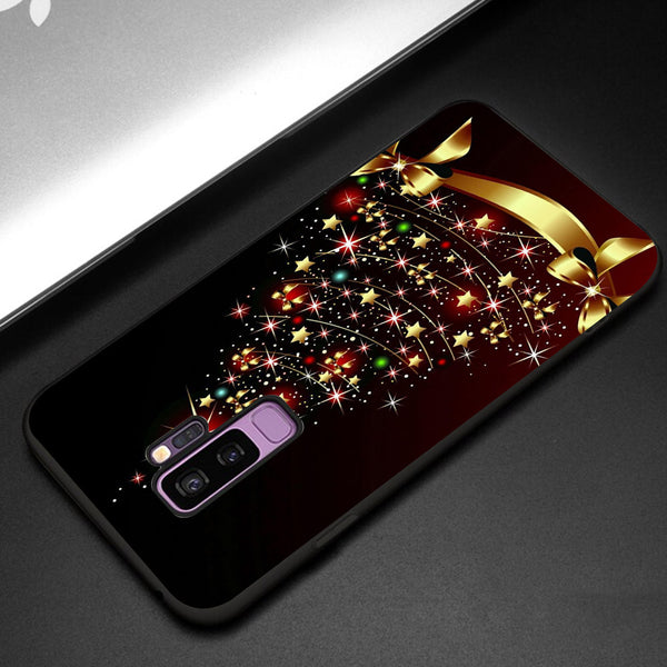 Merry Chrismas Tempered Glass Phone Case for Samsung Galaxy S9 Plus
