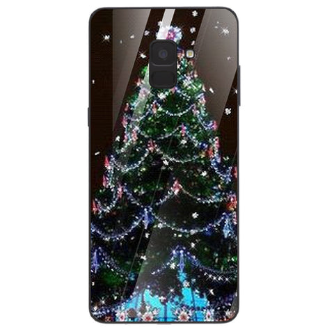 Merry Chrismas Tempered Glass Phone Case for Samsung Galaxy A8 Plus