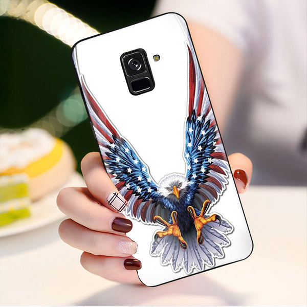 Eagle Tempered Glass Phone Case for Samsung Galaxy A8 Plus