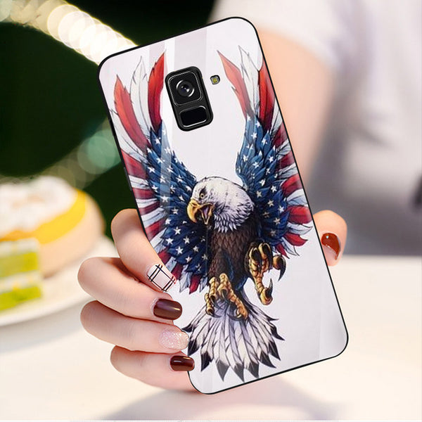Eagle Tempered Glass Phone Case for Samsung Galaxy A8 Plus