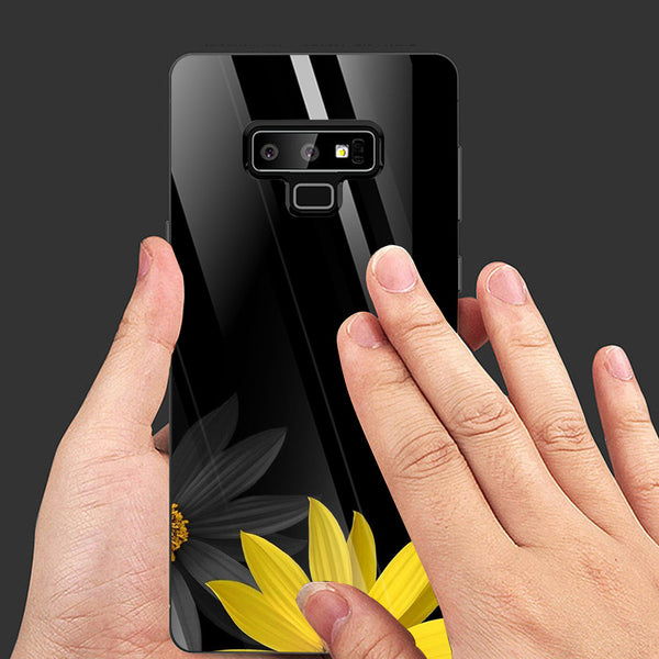 Beautiful Flowers Tempered Glass Phone Case for Samsung Galaxy Note 9