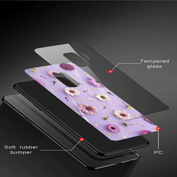 Beautiful Flowers Tempered Glass Phone Case for Samsung Galaxy S9