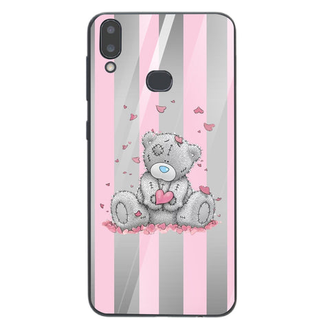 Cute Teddy Bear Tempered Glass Phone Case for Samsung Galaxy A10S