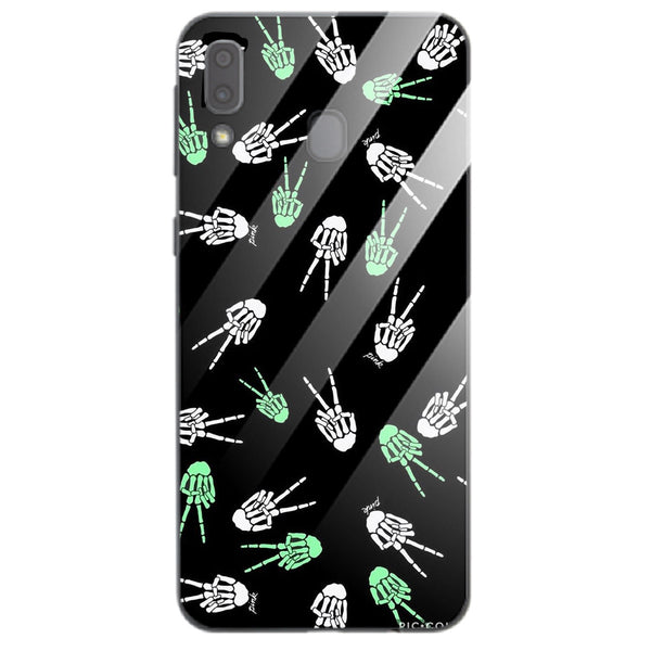 Halloween Skull Tempered Glass Phone Case for Samsung Galaxy A40