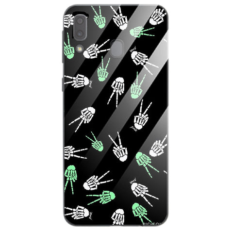 Halloween Skull Tempered Glass Phone Case for Samsung Galaxy M20