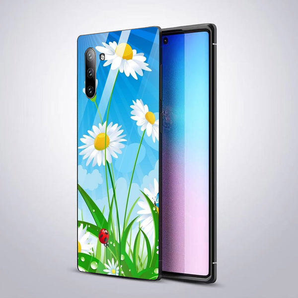 Beautiful Flowers Tempered Glass Phone Case for Samsung Galaxy Note 10