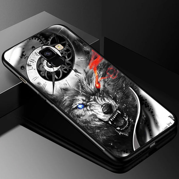 Wolf Eyes Tempered Glass Phone Case for Samsung Galaxy A8 Plus