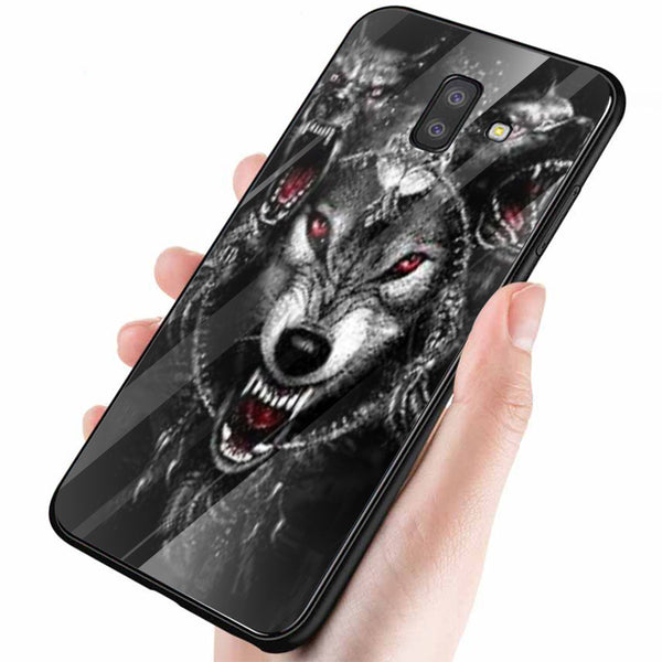 Wolf Eyes Tempered Glass Phone Case for Samsung Galaxy J6 Plus