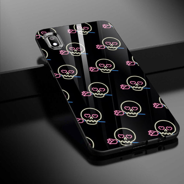 Halloween Skull Tempered Glass Phone Case for Samsung Galaxy A10