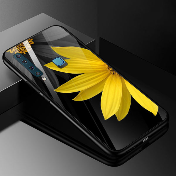 Beautiful Flowers Tempered Glass Phone Case for Samsung Galaxy A9 2018