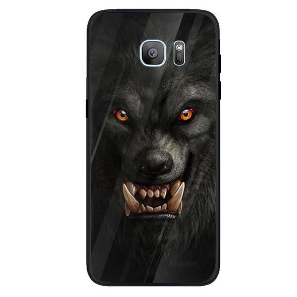 Wolf Eyes Tempered Glass Phone Case for Samsung Galaxy S7 Edge