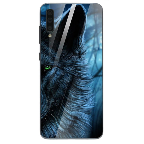 Wolf Eyes Tempered Glass Phone Case for Samsung Galaxy A70