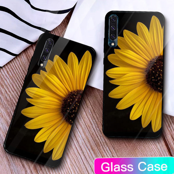 Beautiful Flowers Tempered Glass Phone Case for Samsung Galaxy A50