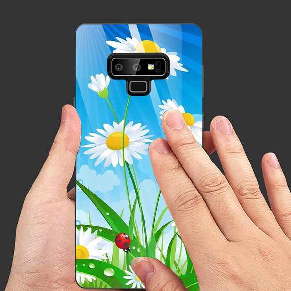 Beautiful Flowers Tempered Glass Phone Case for Samsung Galaxy Note 9