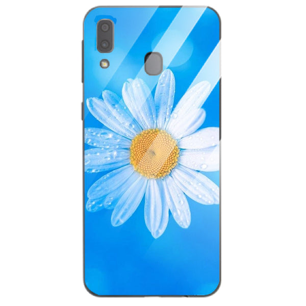 Beautiful Flowers Tempered Glass Phone Case for Samsung Galaxy A20