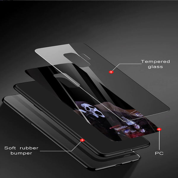 Halloween Skull Tempered Glass Phone Case for Samsung Galaxy S9 Plus