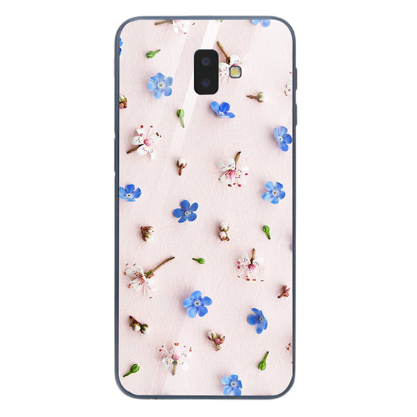 Beautiful Flowers Tempered Glass Phone Case for Samsung Galaxy J6 Plus