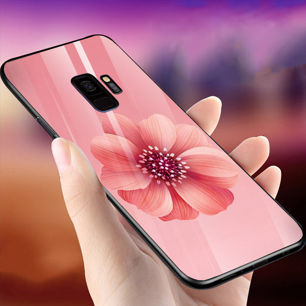 Beautiful Flowers Tempered Glass Phone Case for Samsung Galaxy S9